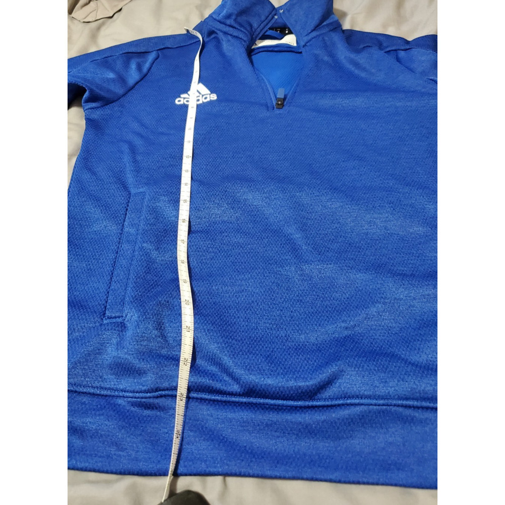 Adidas Men’s Quarter Zip Pullover Blue Athletic Training Top Size M - Picture 7 of 10